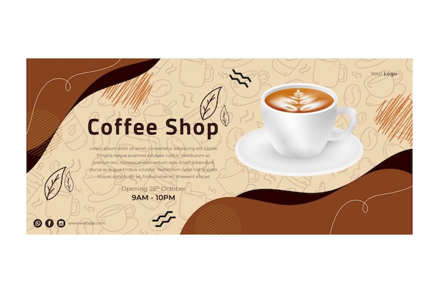 Vector coffee shop banner template