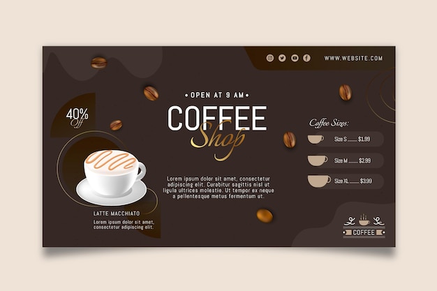 Vector coffee shop banner template