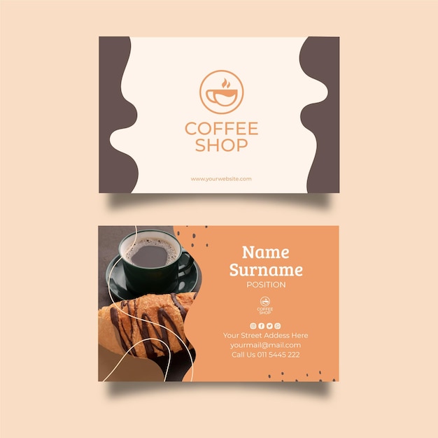 Vector coffee shop business card template