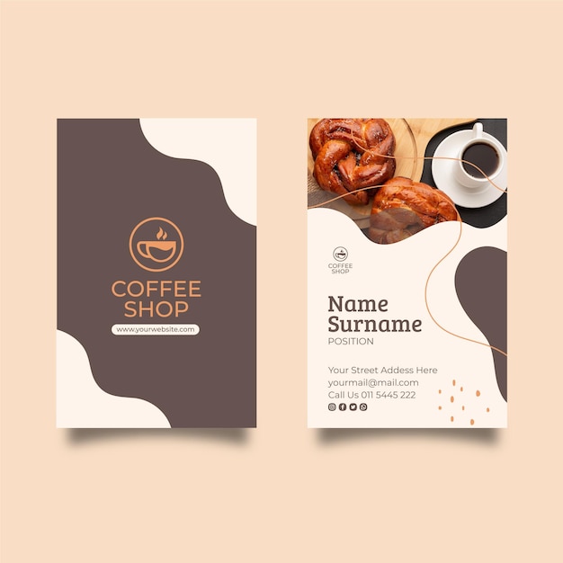 Vector coffee shop business card template