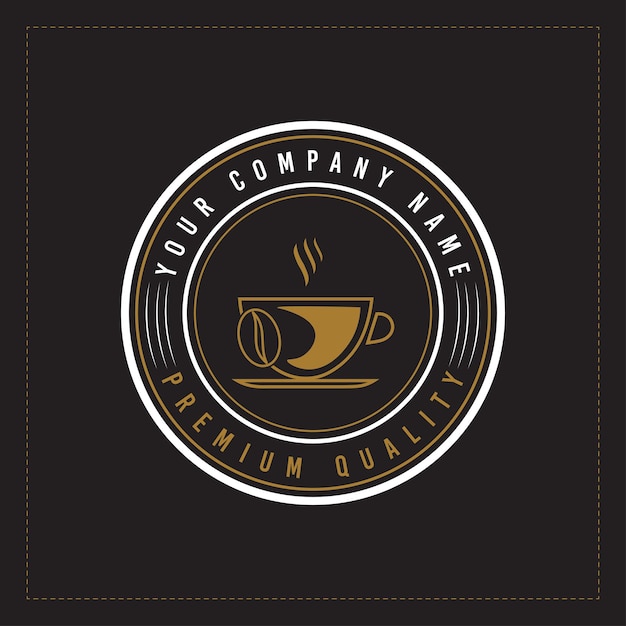 Vector coffee shop coffee badge logo design in retro vintage style
