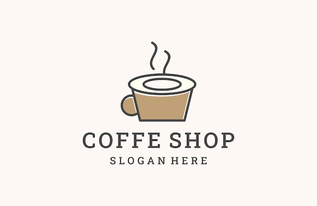 Vector coffee shop coffee morning coffee cafe logo illustratie ontwerp sjabloon