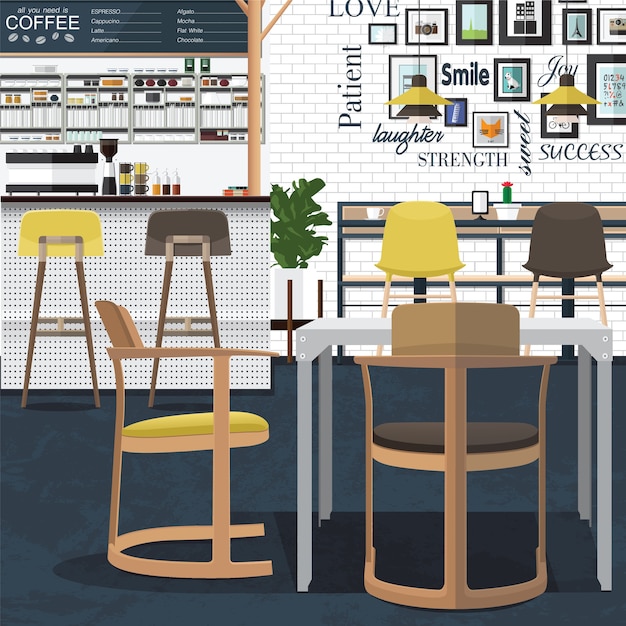 Vector coffee shop design art