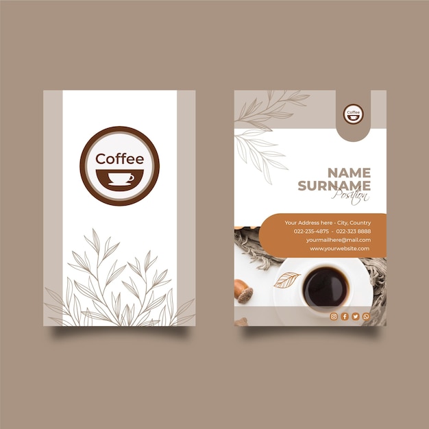 Coffee shop double-sided business card