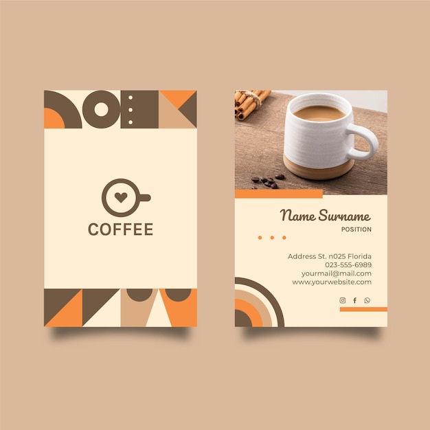 Coffee shop double-sided business card