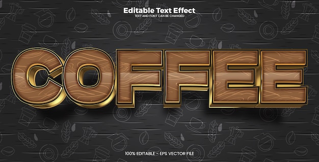 Coffee shop editable text effect in modern trend style