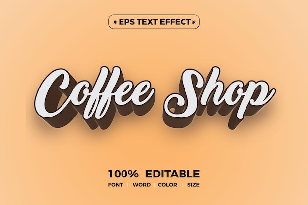 Coffee Shop Editable Text Effect