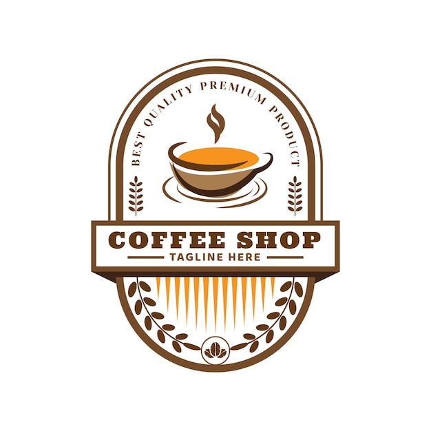 Coffee shop emblem logo design