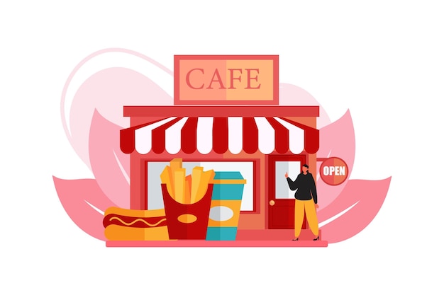 커피 플래트 일러스트레이션 디자인