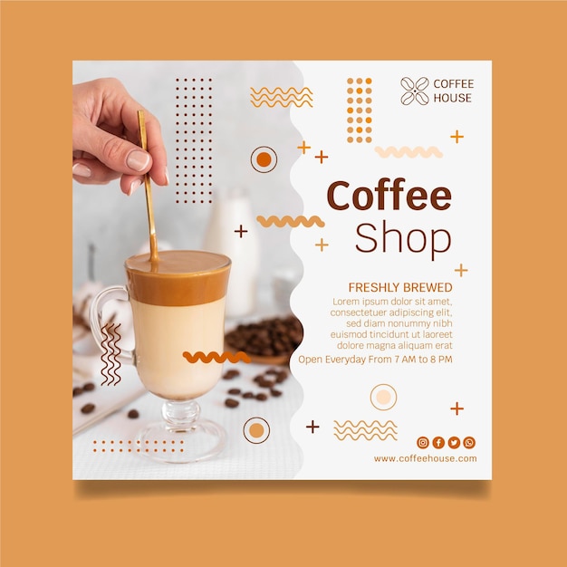 Vector coffee shop flyer template