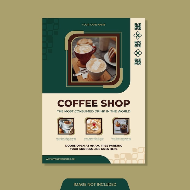 Vector coffee shop flyer template