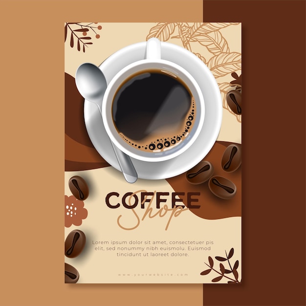 Vector coffee shop flyer vertical