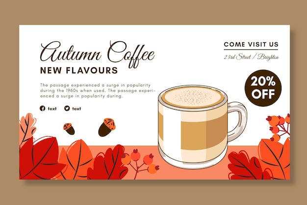 Vector coffee shop horizontal banner