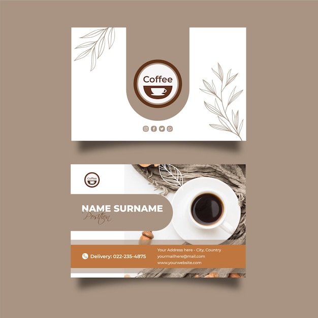 Coffee shop horizontal business card