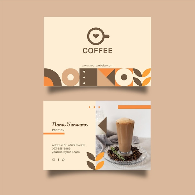 Coffee shop horizontal business card