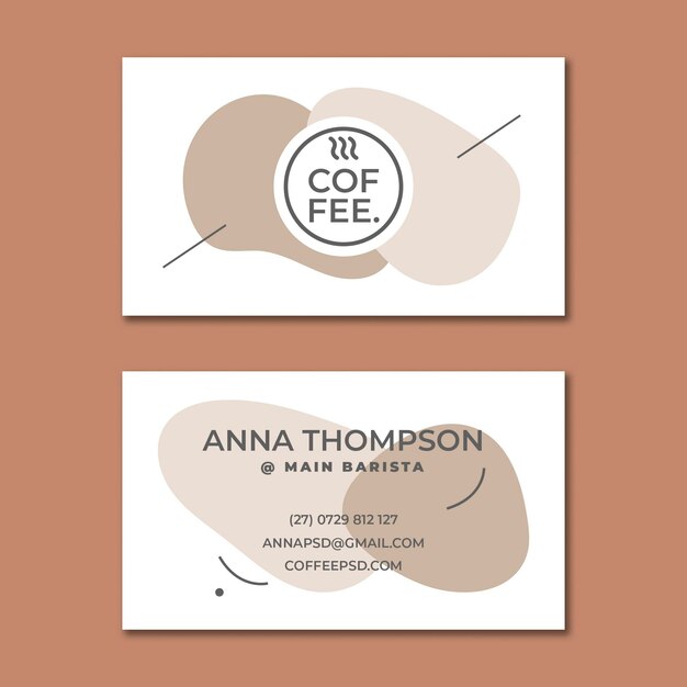 Coffee shop horizontal business card