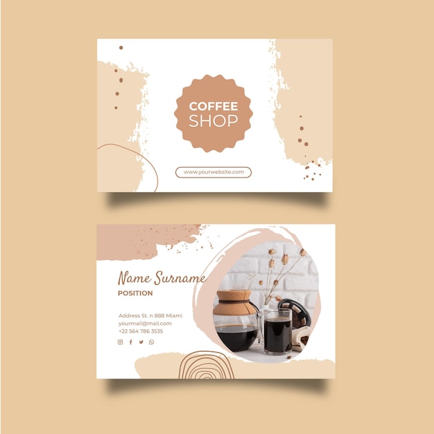 Coffee shop horizontal business card