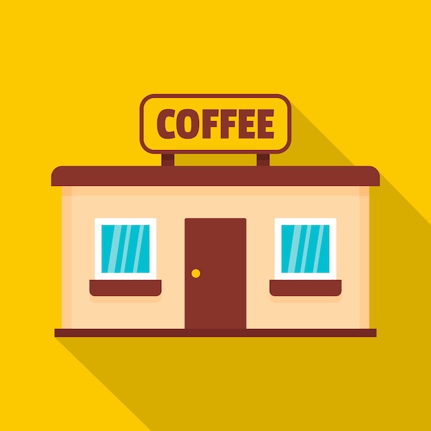 Coffee shop icon flat illustration of coffee shop vector icon for web