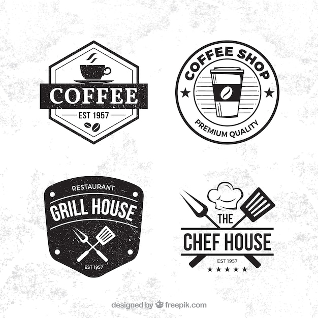 Coffee shop label collection with vintage style