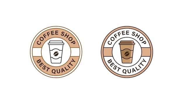 Coffee shop logo badge stamp vector