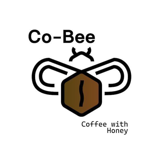 Vettore tema dell'ape del logo della caffetteria