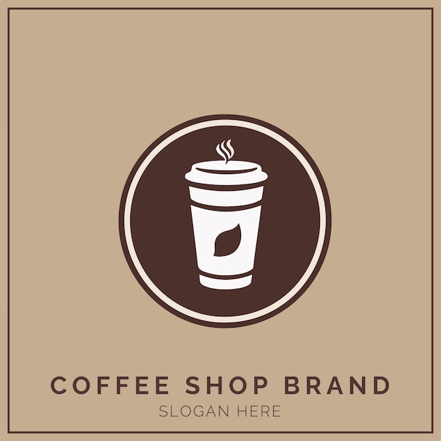 会社とブランディングのためのコーヒー ショップのロゴのコンセプト