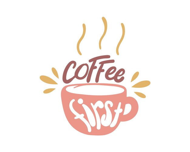 Coffee shop logo design Hand drawn vector lettering