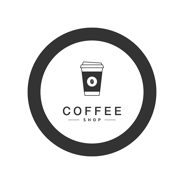 Modello di progettazione del logo della caffetteria. illustrazione vettoriale