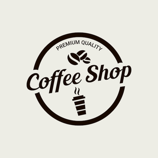 Vettore modello di progettazione del logo della caffetteria