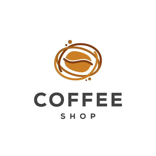 Coffee Shop logo designs concept vector, Coffee Bean logo designs template