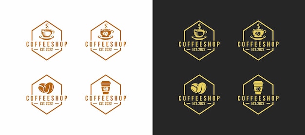 Coffee shop logo set