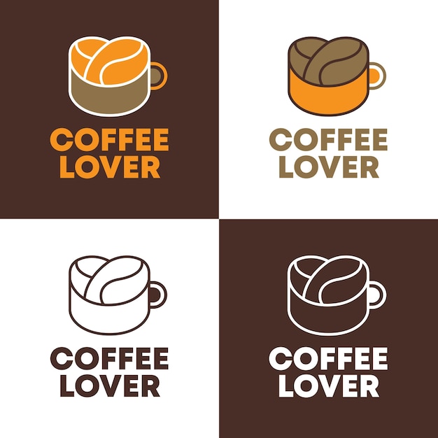 Coffee shop logo template in flat design style