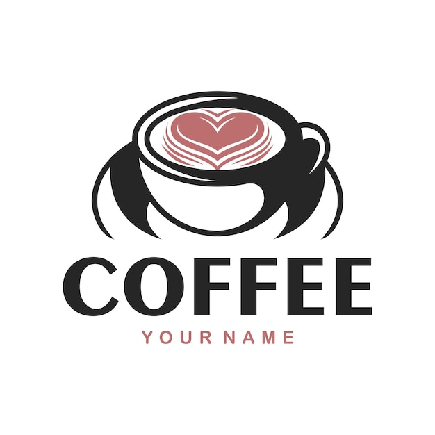 Coffee shop logo template in simple style