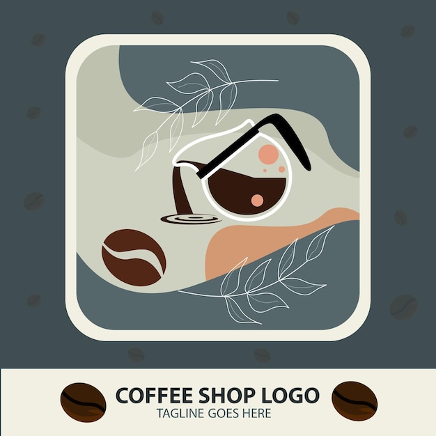 Coffee shop logo template vector design