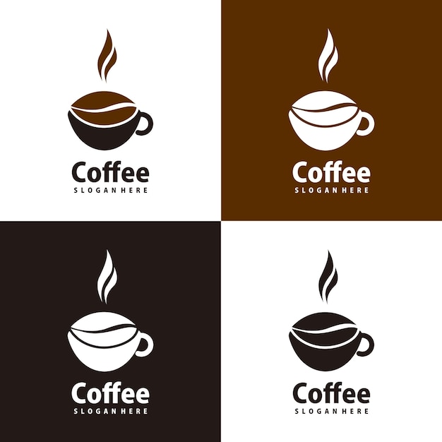 Кофейня Шаблон логотипа