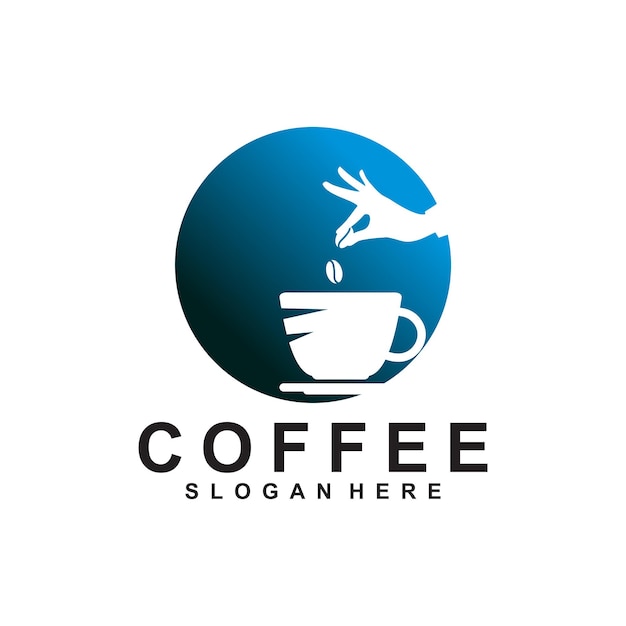 Шаблон векторного дизайна логотипа кофейни