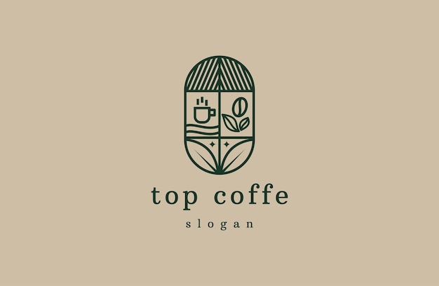 Coffee shop logo vector minimal luxury line