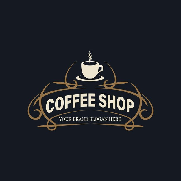 Vector coffee shop logo in vintage style