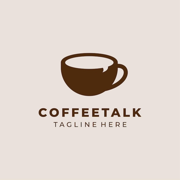 coffee shop logo with cup and speech bubble