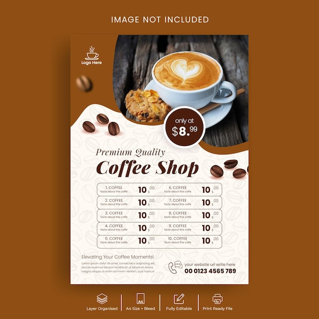 Premium Vector  Price list menu with coffee beans