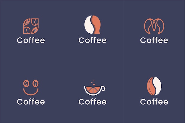 Collezione di logo moderno della caffetteria vettore gratuito