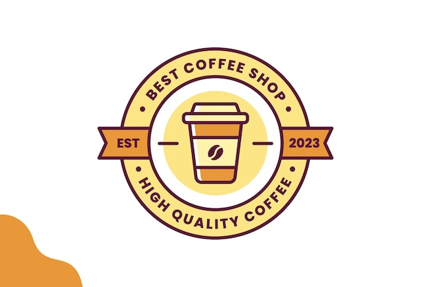 Coffee shop moderno logo minimalista illustrazione vettoriale