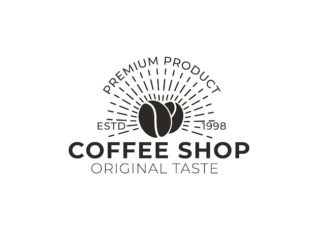 Coffee shop original taste logo with a sunburst