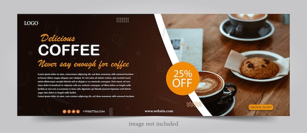 Vector coffee shop poster banner flat design for social media