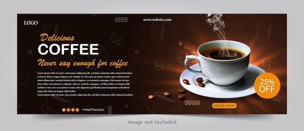 coffee shop poster banner flat design