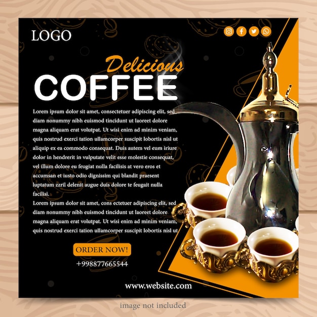 coffee shop poster banner template for marketing