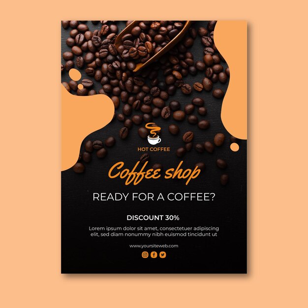 Concetto di poster di caffetteria