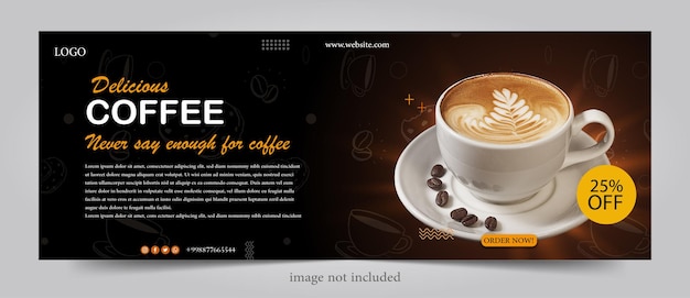 Coffee shop poster template flat design for digital marketing