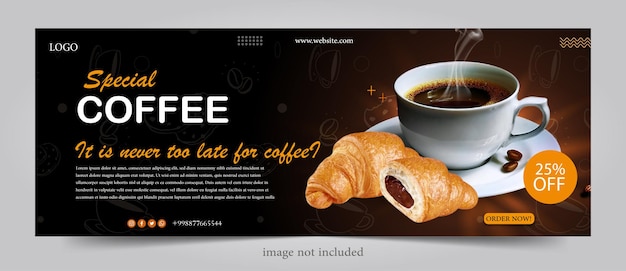 Vector coffee shop poster template simple design for social media