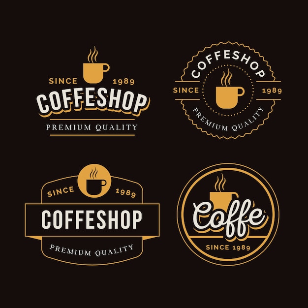 Vector coffee shop retro logo collection